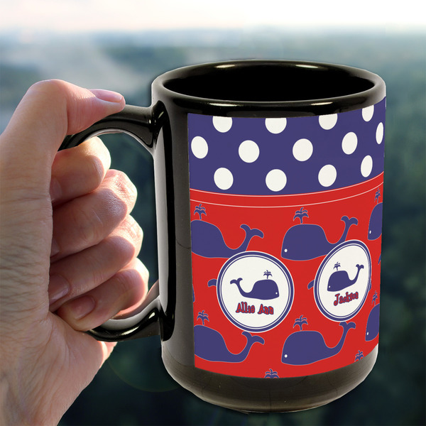Whale 15oz. Black Mug - LIFESTYLE