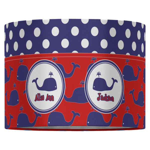 Whale 16" Drum Lampshade - FRONT (Fabric)