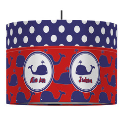 Whale 16" Drum Pendant Lamp - Fabric (Personalized)