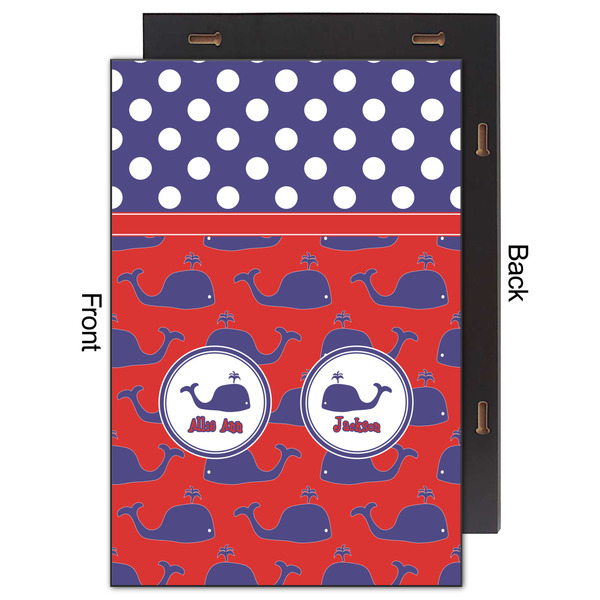 Whale 20x30 Wood Print - Front & Back View