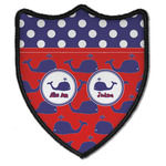 Whale Iron On Shield Patch B w/ Name or Text