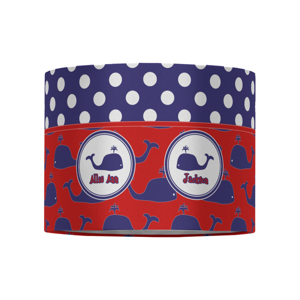 Whale 8" Drum Lampshade - FRONT (Fabric)