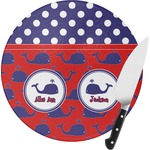 Whale Round Glass Cutting Board - Small (Personalized)