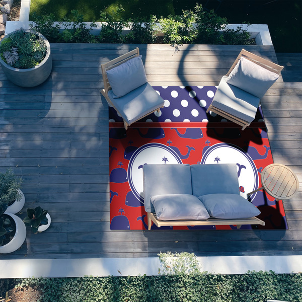 Whale 8'x10' Patio Rug - In context