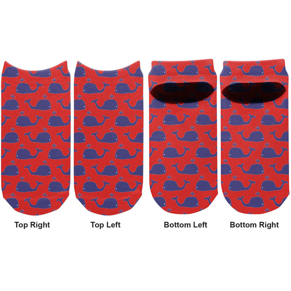 Whale Adult Ankle Socks - Double Pair - Front and Back - Apvl