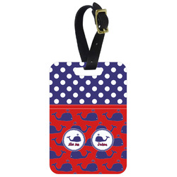 Whale Metal Luggage Tag w/ Name or Text