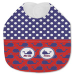 Whale Jersey Knit Baby Bib w/ Name or Text