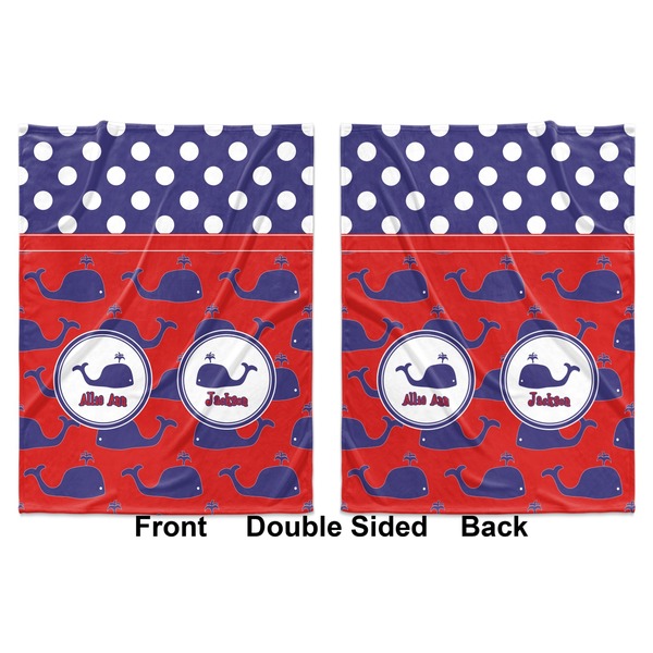 Whale Baby Blanket (Double Sided - Printed Front and Back)