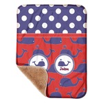 Whale Sherpa Baby Blanket - 30" x 40" w/ Name or Text