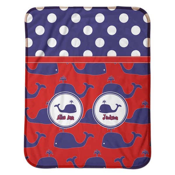 Whale Baby Sherpa Blanket - Flat