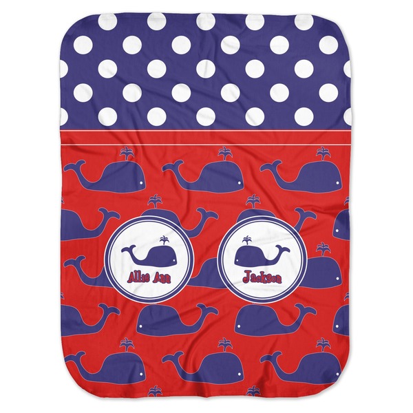 Custom Whale Baby Swaddling Blanket (Personalized)