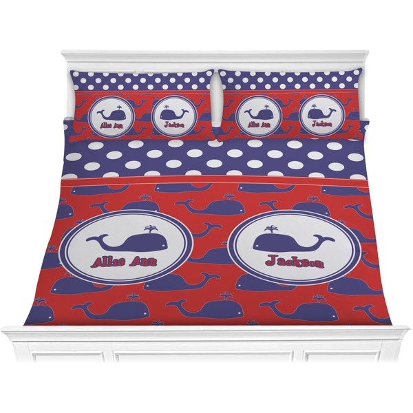 Custom Whale Comforter Set - King (Personalized)