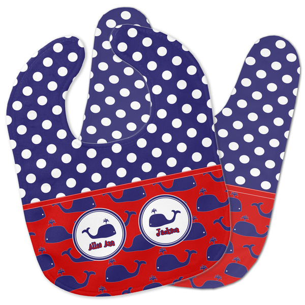 Custom Whale Baby Bib w/ Name or Text