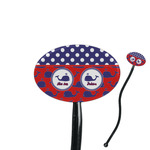 Whale 7" Oval Plastic Stir Sticks - Black - Double Sided (Personalized)