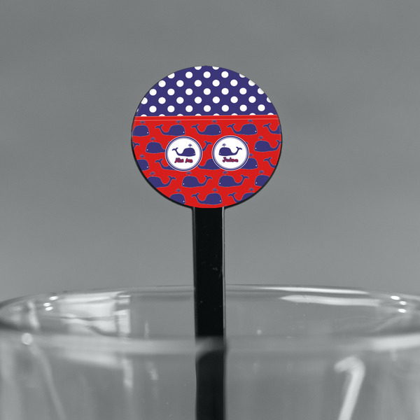 Whale Black Plastic 7" Stir Stick - Round - Main