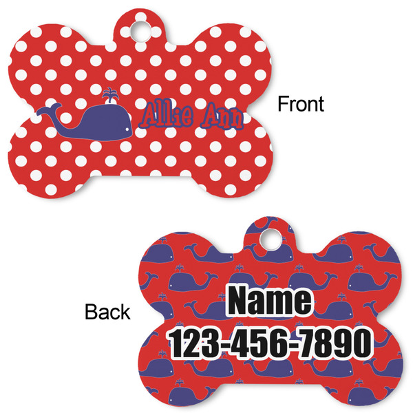 Whale Bone Shaped Dog Tag - Front & Back