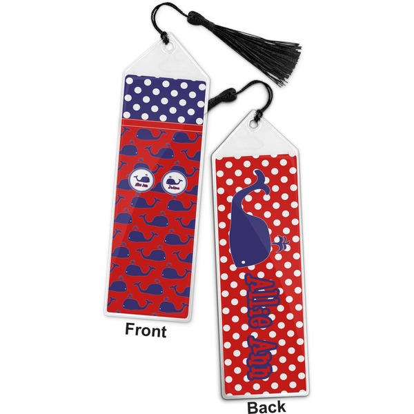 Whale Bookmark with tassel - Front and Back