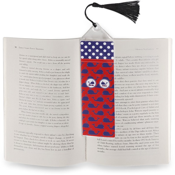 Whale Bookmark with tassel - In book