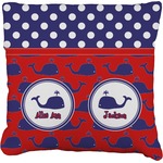 Whale Faux-Linen Throw Pillow 16" (Personalized)