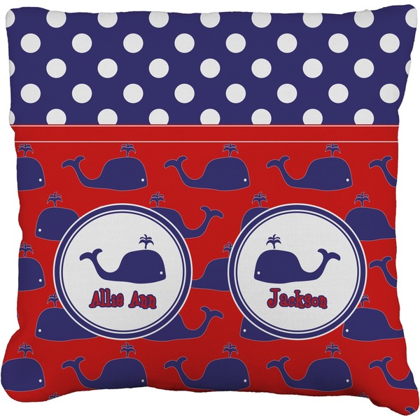 Custom Whale Faux-Linen Throw Pillow 18" (Personalized)