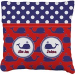 Whale Faux-Linen Throw Pillow 20" (Personalized)