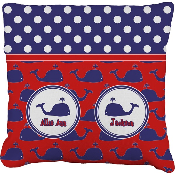 Custom Whale Faux-Linen Throw Pillow 26" (Personalized)