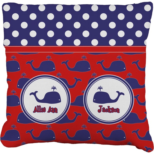 Custom Whale Faux-Linen Throw Pillow (Personalized)