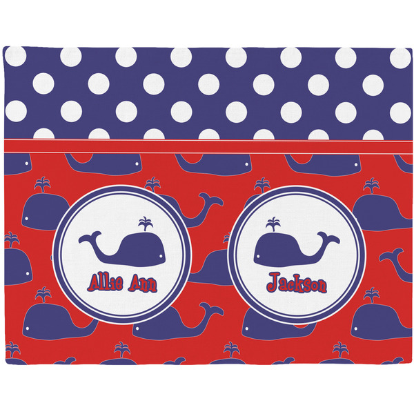 Custom Whale Woven Fabric Placemat - Twill w/ Name or Text