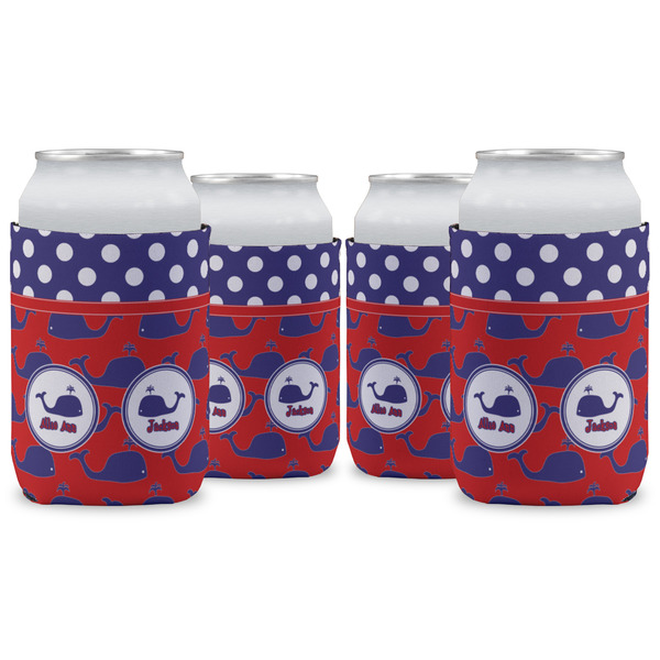 Custom Whale Can Cooler (12 oz) - Set of 4 w/ Name or Text