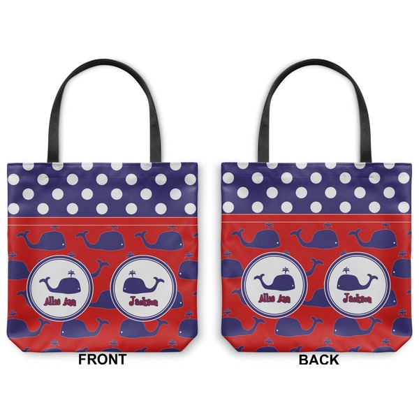 Whale Canvas Tote - Front and Back