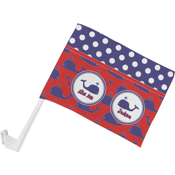 Custom Whale Car Flag - Small w/ Name or Text