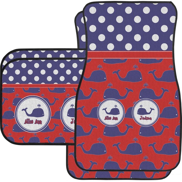 Custom Whale Car Floor Mats Set - 2 Front & 2 Back (Personalized)