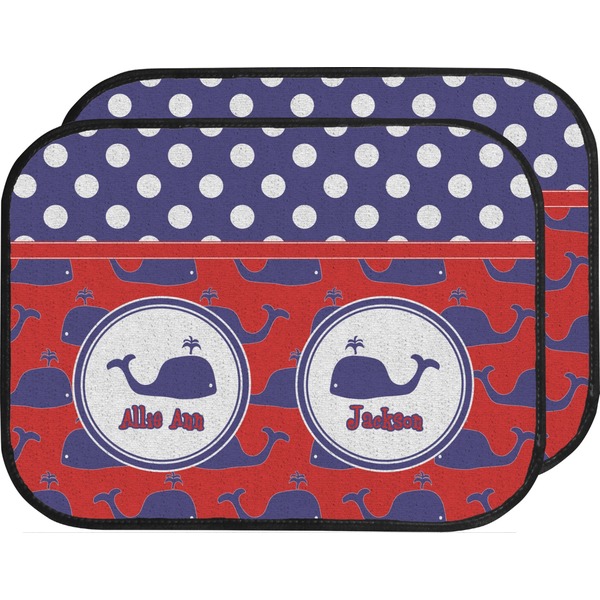 Custom Whale Car Floor Mats (Back Seat) (Personalized)