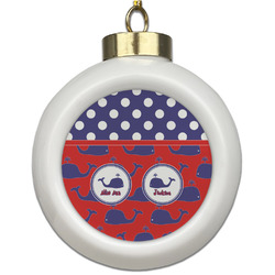 Whale Ceramic Ball Ornament (Personalized)