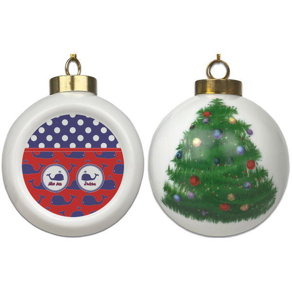 Whale Ceramic Christmas Ornament - X-Mas Tree (APPROVAL)