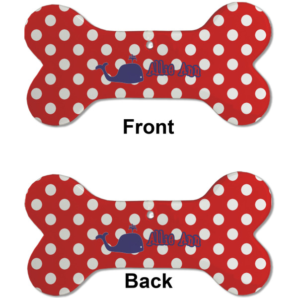 Whale Ceramic Flat Ornament - Bone Front & Back (APPROVAL)