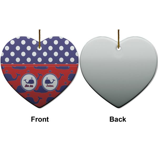 Whale Ceramic Flat Ornament - Heart Front & Back (APPROVAL)