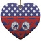 Whale Ceramic Flat Ornament - Heart (Front)