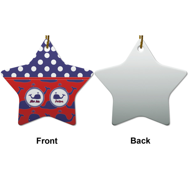 Whale Ceramic Flat Ornament - Star Front & Back (APPROVAL)