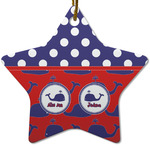 Whale Star Ceramic Ornament w/ Name or Text