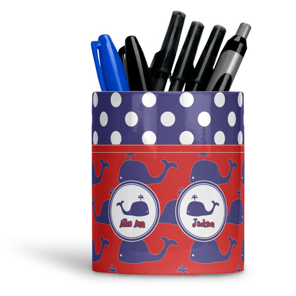 Custom Whale Ceramic Pen Holder