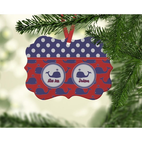 Whale Christmas Ornament (On Tree)
