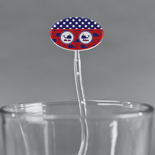 Whale Clear Plastic 7" Stir Stick - Oval - Main