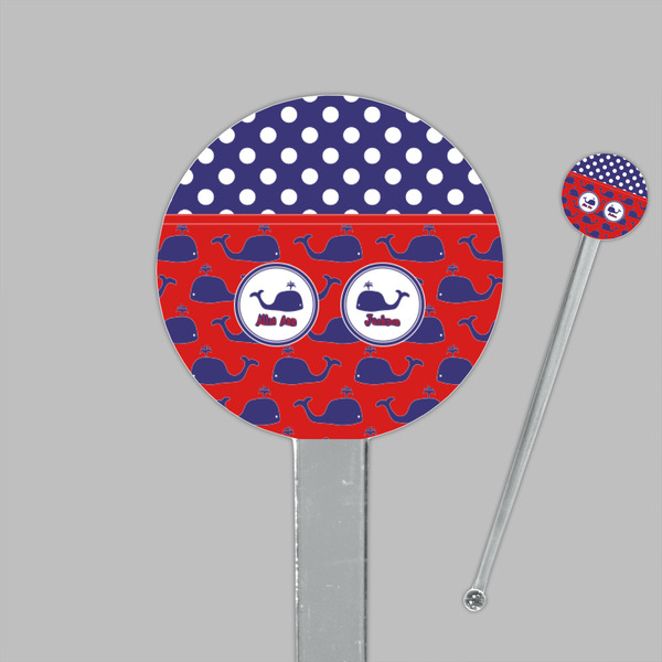 Whale Clear Plastic 7" Stir Stick - Round - Closeup