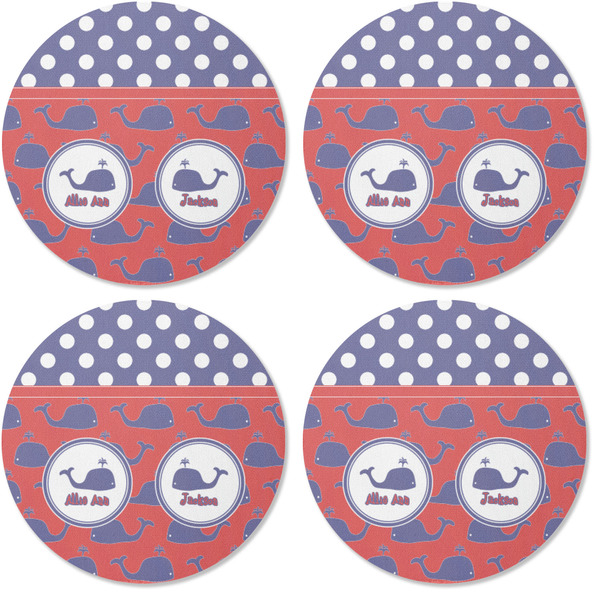 Whale Coaster Round Rubber Back - Apvl