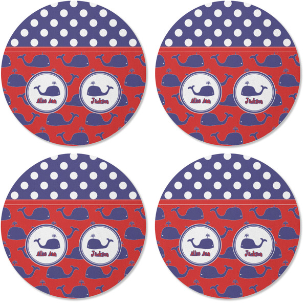 Whale Coaster Round Rubber Back - Apvl