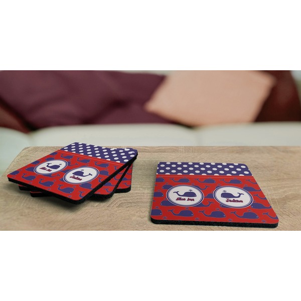 Whale Coaster Rubber Back - On Coffee Table