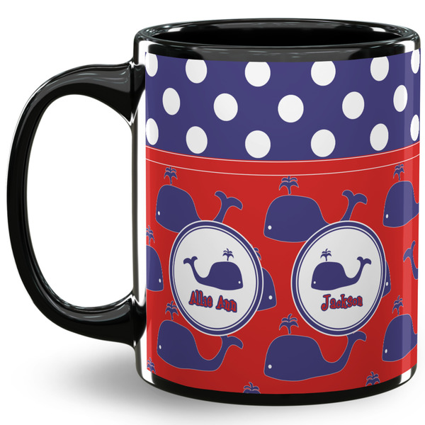 Custom Whale 11 Oz Coffee Mug - Black (Personalized)