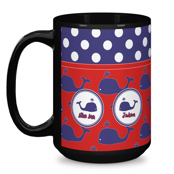 Whale Coffee Mug - 15 oz - Black