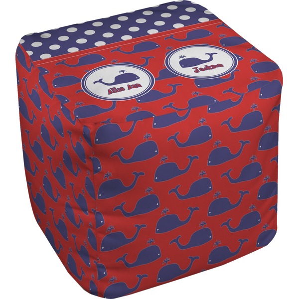 Custom Whale Cube Pouf Ottoman (Personalized)